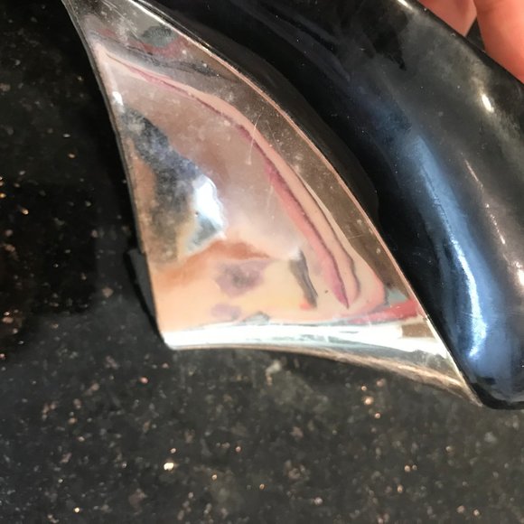 FRANCO SARTO CLASSIC BLACK AND GOLD WEDGE - Picture 12 of 15